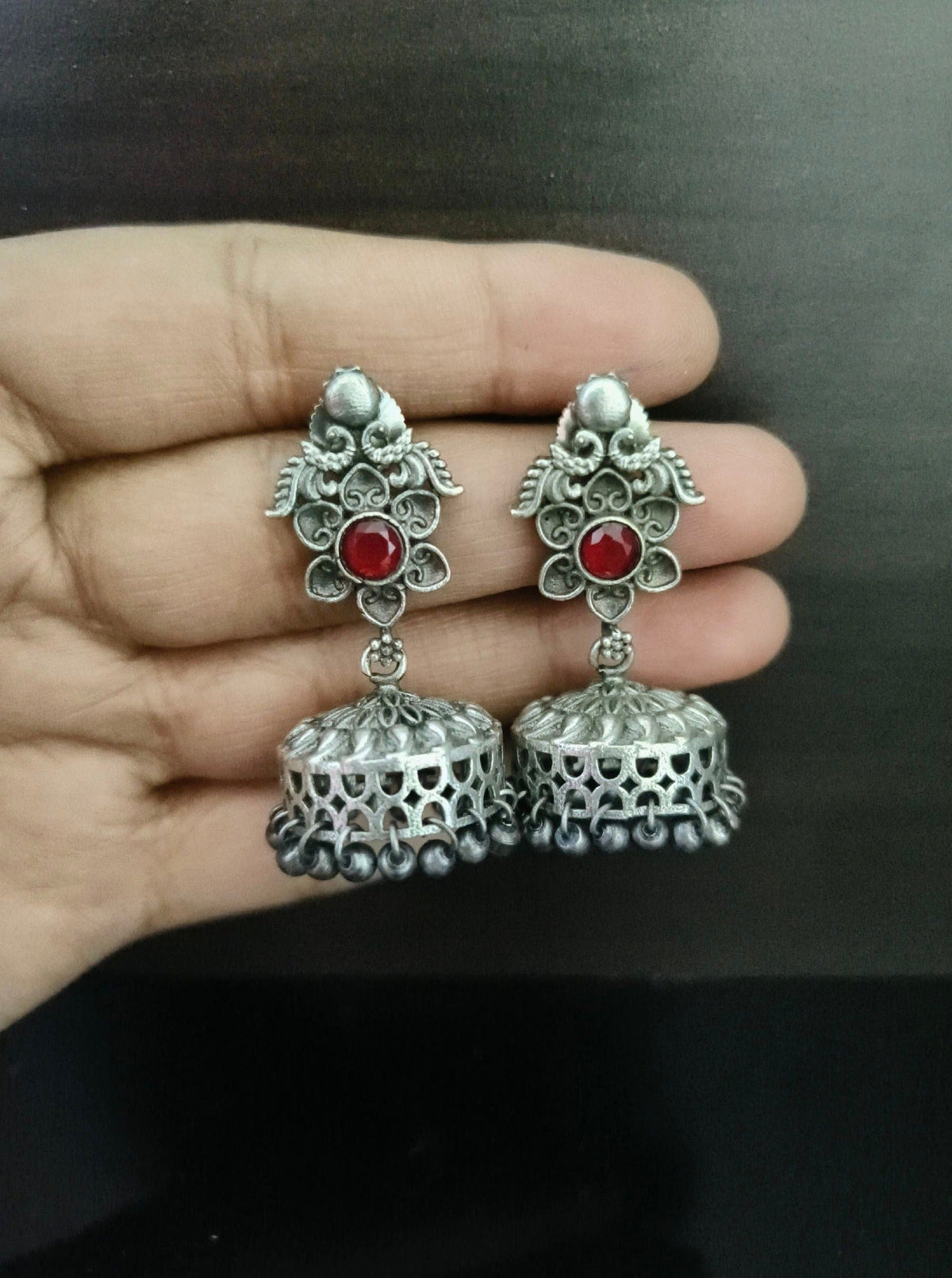 Cute Floral Oxidized Jhumka | Dynamic Jewelove Fashion