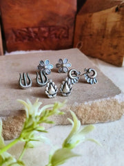 Chic Silver-Toned Tiny Studs Combo Set | Dynamic Jewelove