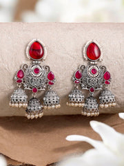 Shop Timeless Oxidized Jhumka with Stones for Special Occasions | Dynamic Jewelove