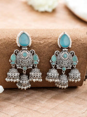 Shop Timeless Oxidized Jhumka with Stones for Special Occasions | Dynamic Jewelove