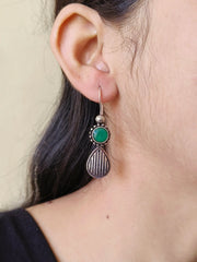 German Silver Oxidised Hook Earrings for Casual Wear | Dynamic Jewelove