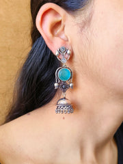 Oxidised Three-Tier Party Wear Jhumka Earrings | Dynamic Jewelove