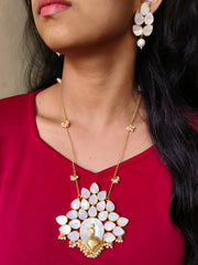 18K Gold Plated Picock Necklace With Earring | Dynamic Jewelove