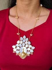 18K Gold Plated Picock Necklace With Earring | Dynamic Jewelove