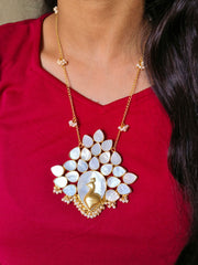 18K Gold Plated Picock Necklace With Earring | Dynamic Jewelove