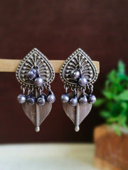Silver Leaf Drop Danglers for Chic Looks | Dynamic Jewelove