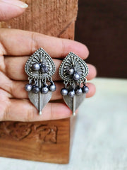 Silver Leaf Drop Danglers for Chic Looks | Dynamic Jewelove