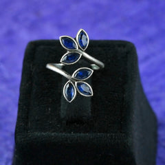 Bold Oxidised Floral Statement Adjustable Finger Ring | Dynamic Jewelove