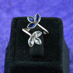 Bold Oxidised Floral Statement Adjustable Finger Ring | Dynamic Jewelove