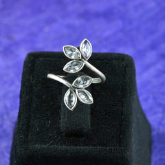 Bold Oxidised Floral Statement Adjustable Finger Ring | Dynamic Jewelove