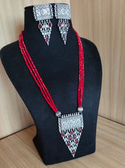 Antique Long Oxidised Necklace for Parties | Dynamic Jewelove