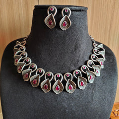 Antique Oxidised Silver Statement Necklace | Dynamic Jewelove