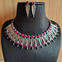 Antique Silver-Toned Elegant Necklace Set | Dynamic Jewelove