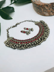 Oxidised Ghungroo  Navratri Necklace Set | Dynamic Jewelove
