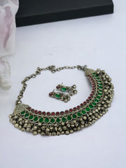 Oxidised Ghungroo  Navratri Necklace Set | Dynamic Jewelove
