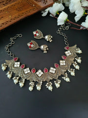 Oxidised Victorian Necklace Set for Women | Dynamic Jewelove