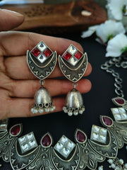 Oxidised Victorian Necklace Set for Women | Dynamic Jewelove