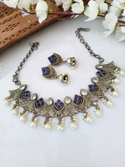 Oxidised Victorian Necklace Set for Women | Dynamic Jewelove