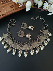 Oxidised Victorian Necklace Set for Women | Dynamic Jewelove