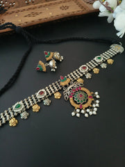 Dual Tone Monalisa Stone Necklace | Dynamic Jewelove