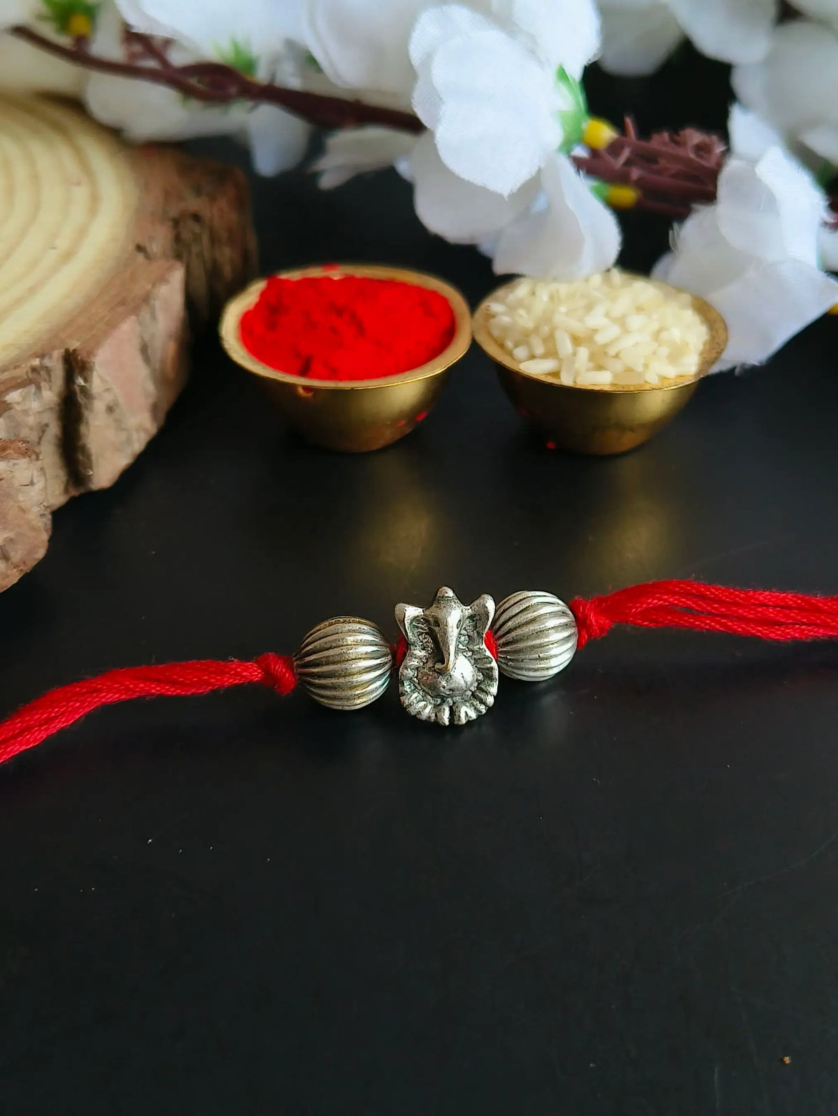 Oxidised Ganesha Rakhi with Designer Beads | Dynamic Jewelove