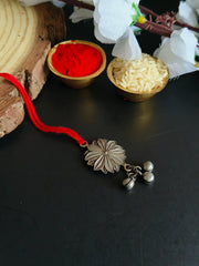 Lotus Charm Oxidised Lumba with Ghungroos | Dynamic Jewelove