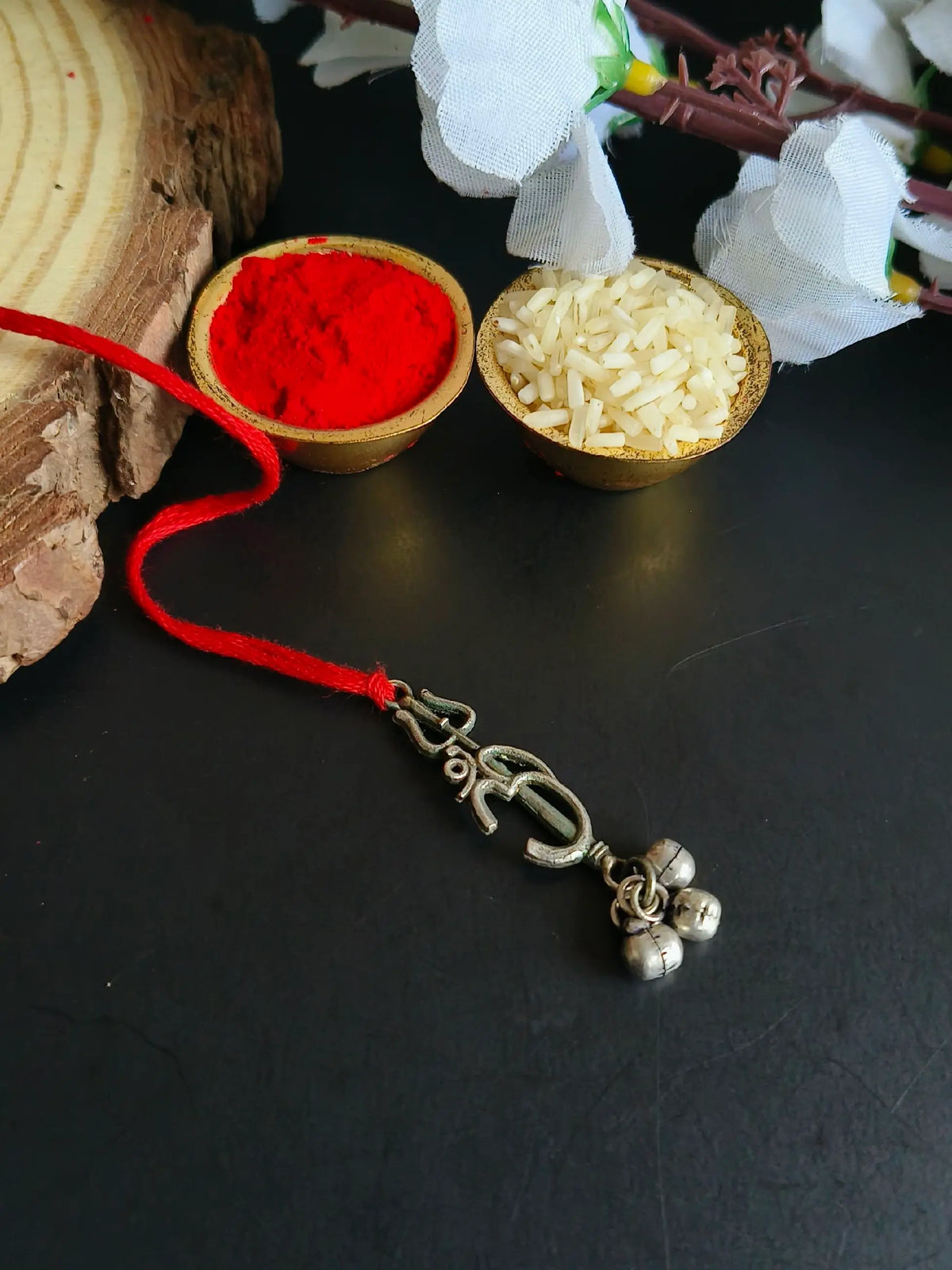 Om Trishul Oxidised Chuda Rakhi Design | Dynamic Jewelove