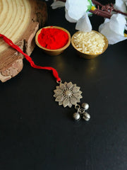 Floral Ghungroo Oxidised Rakhi Design | Dynamic Jewelove