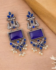 Silver Look-Alike Dangler Earrings for Elegant Ethnic Wear | Dynamic Jewelove