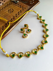 Ethnic Golden Necklace Set with Stunning Earrings | Dynamic Jewelove