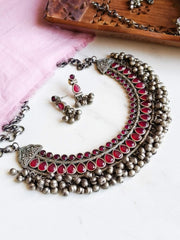 Oxidised Ghungroo  Navratri Necklace Set | Dynamic Jewelove