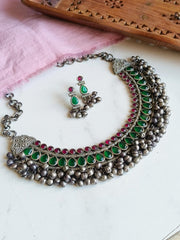 Oxidised Ghungroo  Navratri Necklace Set | Dynamic Jewelove