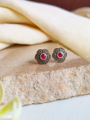 Silver Replica Floral Stud Earrings for Effortless Daily Elegance | Dynamic Jewelove