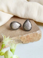 Silver-Plated Handcrafted Pan Stud Earrings for Daily Elegance | Dynamic Jewelove