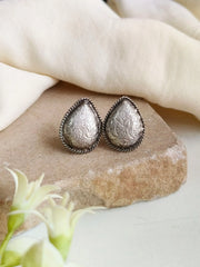 Silver-Plated Handcrafted Pan Stud Earrings for Daily Elegance | Dynamic Jewelove