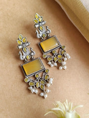 Silver Look-Alike Dangler Earrings for Elegant Ethnic Wear | Dynamic Jewelove