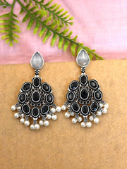 Oxidised Pearl Drop Dangler Earrings – Elegant Party Wear Statement | Dynamic Jewelove