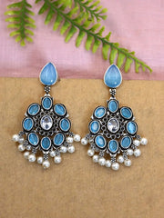 Oxidised Pearl Drop Dangler Earrings – Elegant Party Wear Statement | Dynamic Jewelove