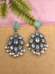 Oxidised Pearl Drop Dangler Earrings – Elegant Party Wear Statement | Dynamic Jewelove