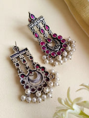 Elegant Oxidised German Silver Dangler Earrings – Timeless & Stylish | Dynamic Jewelove