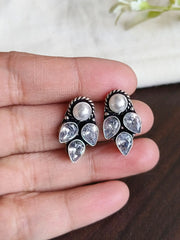 Brass Oxidised Stud Earrings for Daily Casual Wear | Dynamic Jewelove