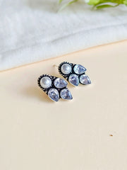 Brass Oxidised Stud Earrings for Daily Casual Wear | Dynamic Jewelove