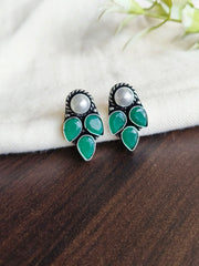 Brass Oxidised Stud Earrings for Daily Casual Wear | Dynamic Jewelove