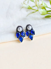 Brass Oxidised Stud Earrings for Daily Casual Wear | Dynamic Jewelove