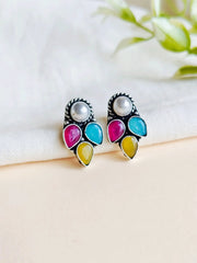 Brass Oxidised Stud Earrings for Daily Casual Wear | Dynamic Jewelove