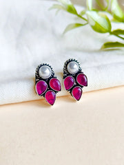 Brass Oxidised Stud Earrings for Daily Casual Wear | Dynamic Jewelove