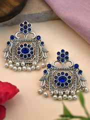 Festive Silver Replica Earrings with Intricate Design for Ethnic Wear | Dynamic Jewelove