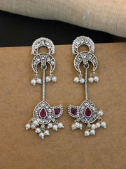 Antique Silver Dangler Earrings with Timeless Replica Design | Dynamic Jewelove