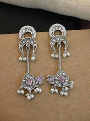 Antique Silver Dangler Earrings with Timeless Replica Design | Dynamic Jewelove