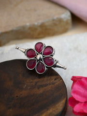 Flower shape  Stone Studded adjustable Finger Ring